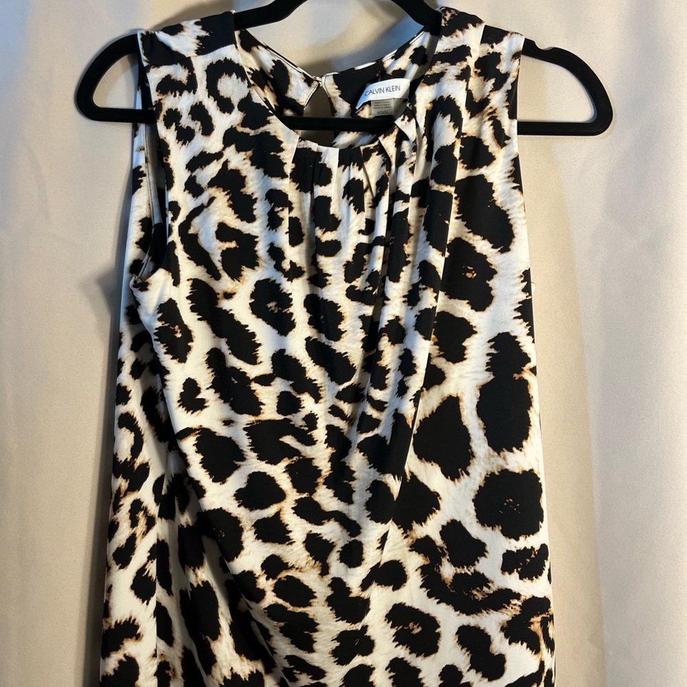 Calvin Klein Black and White Leopard Print Top